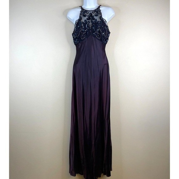 Vintage Y2K Morgan Co Whimsigoth Fairy Silky Slip Dress Small Purple Maxi HOCO