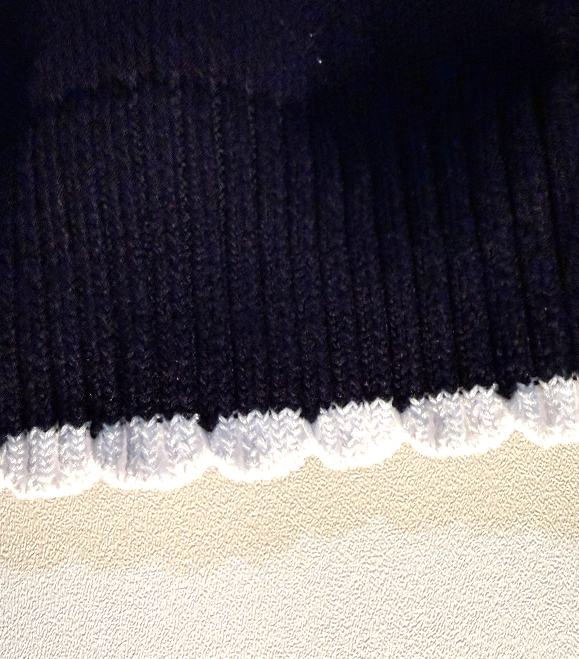 Vintage Nanette Lenore Knit Sweater Scalloped Trim Woman’s L Coastal Grandma