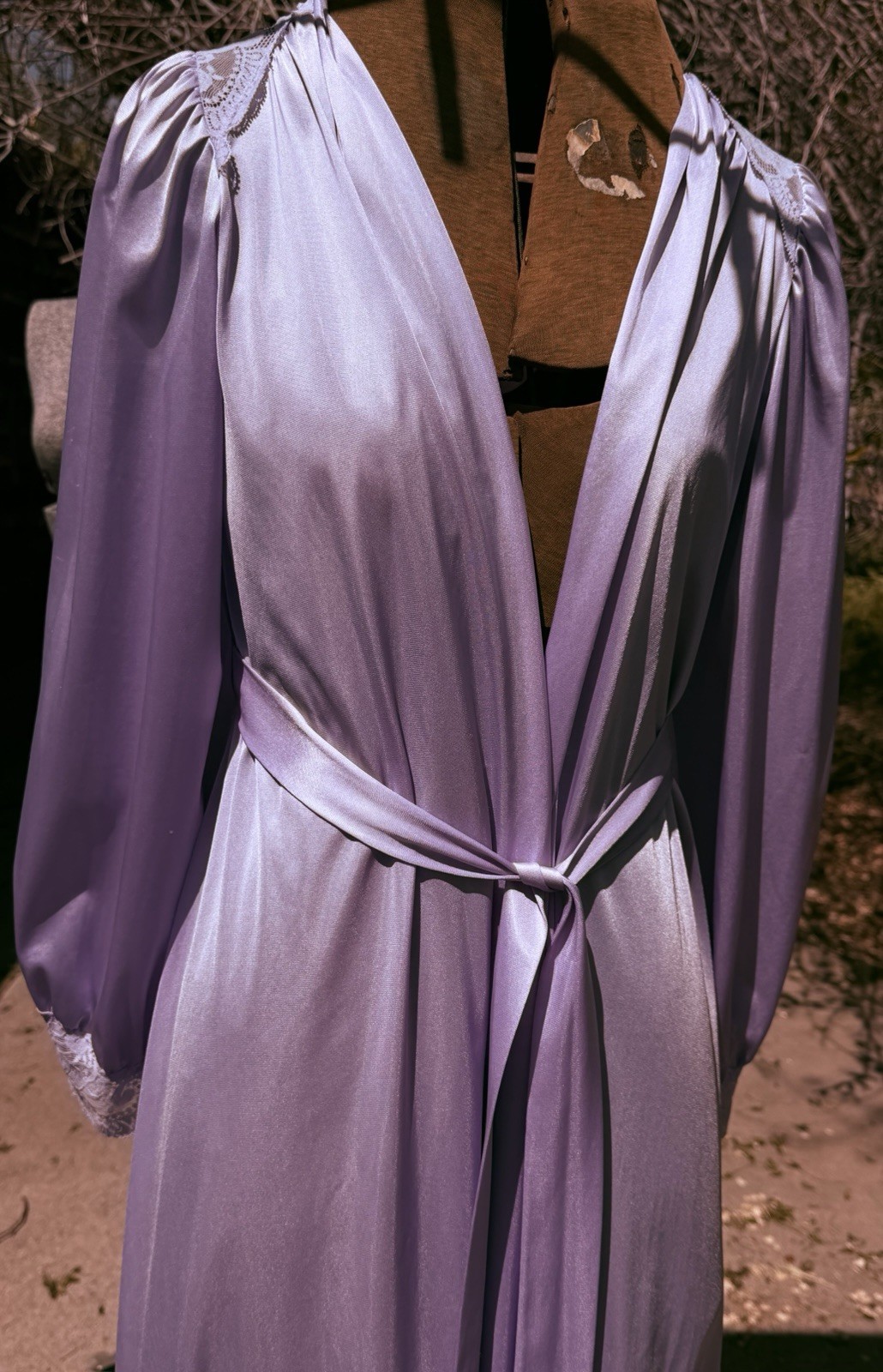Vtg 80’s 0lga Peignoir Lilac M Ultra-feminine Slinky Nylon Tricot