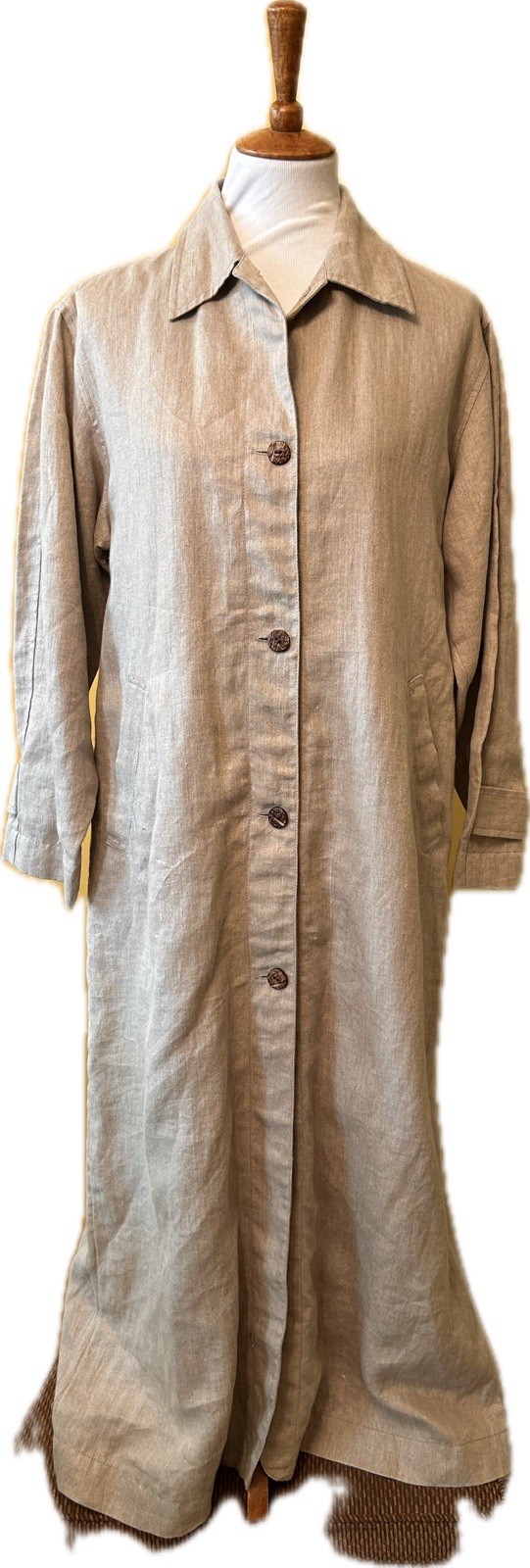 VTG GAP Long Linen Duster Trench Coat Jacket Small Normcore Dead stock EVC