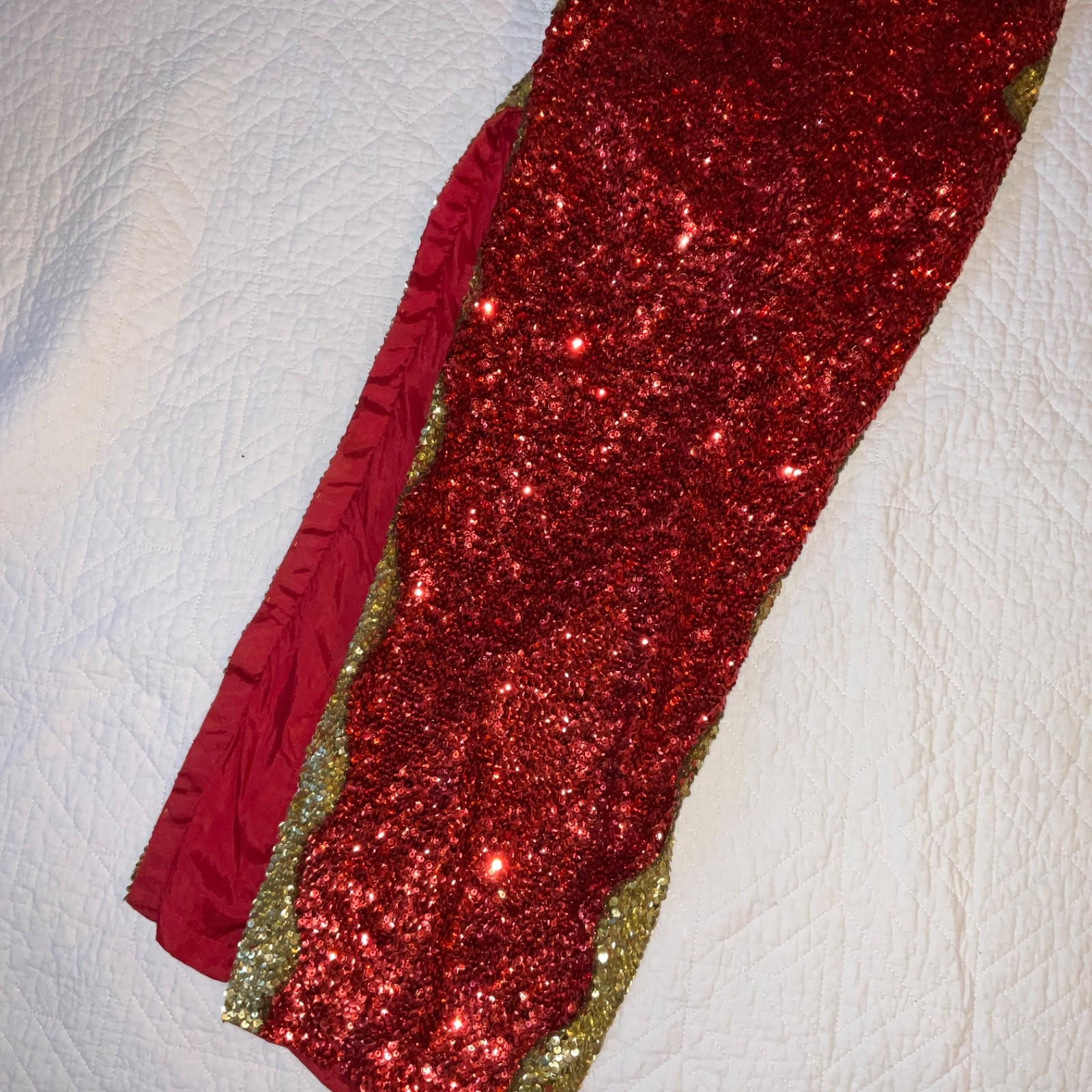 Vintage 50s red sequin dress Womens size XS Chinese cheongsam Qipao movie star