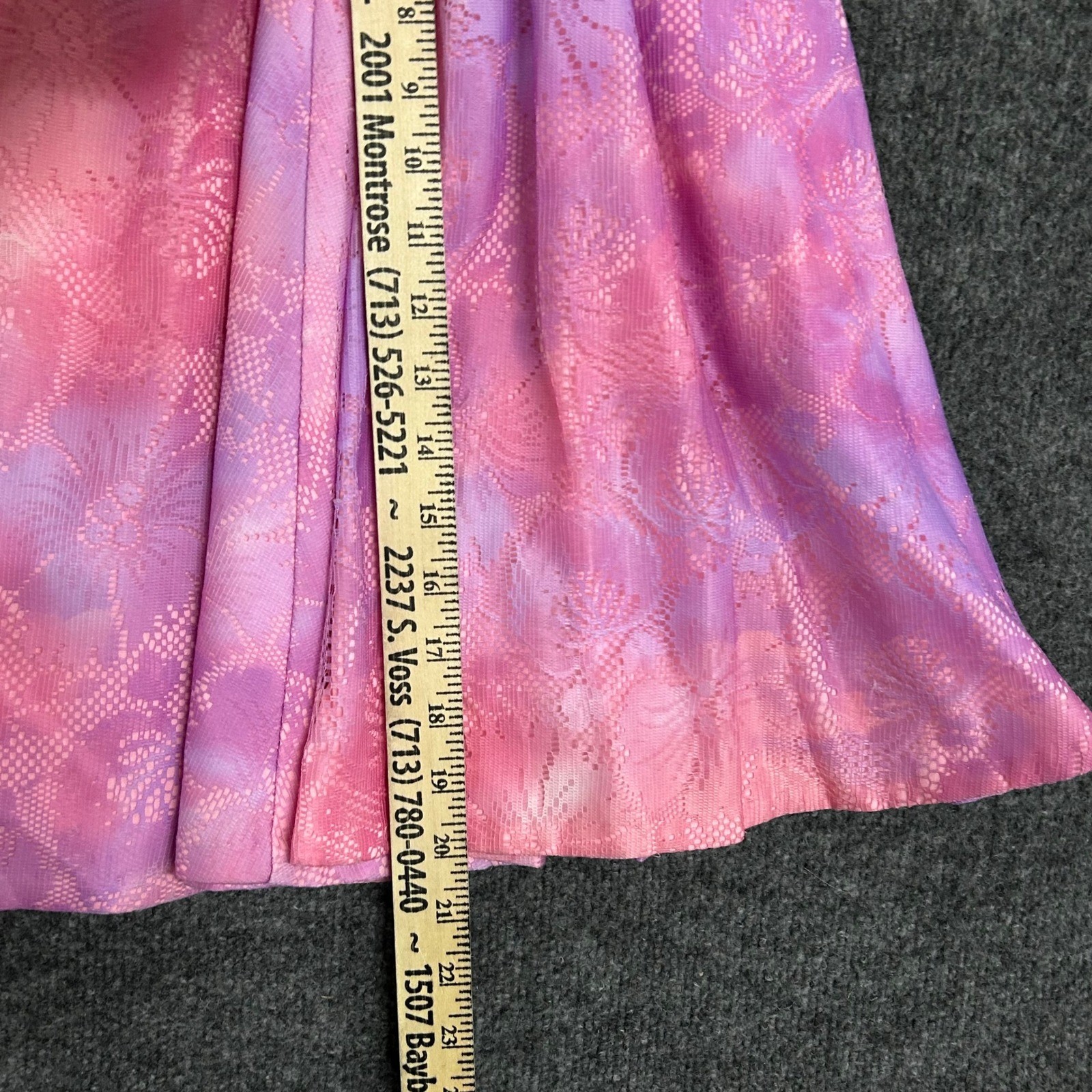 Square Dance Dress Co. Dress Womens Size 12 Pink Purple Tie Dye Lace USA Vintage