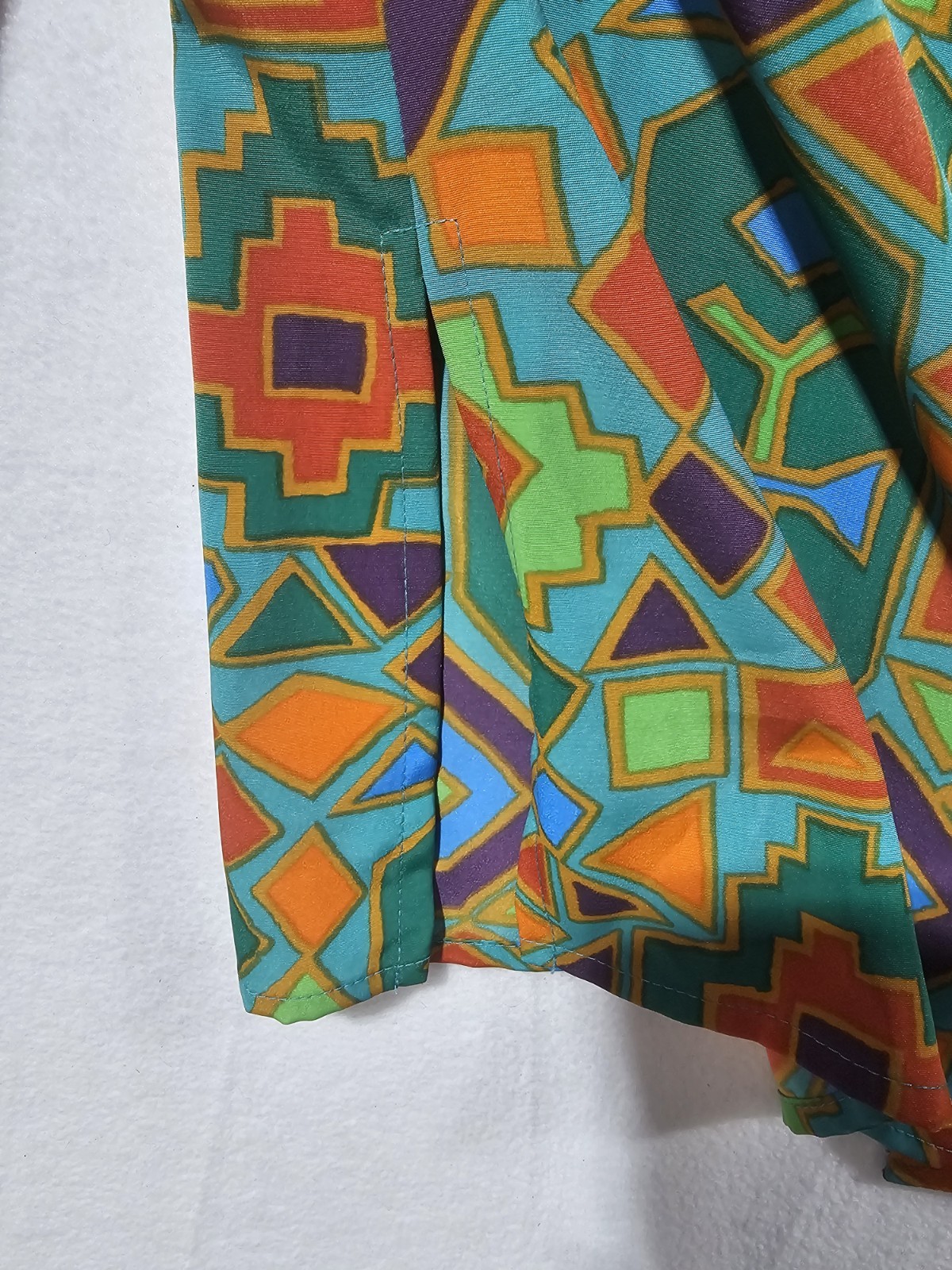 Retro 90s Geometric Print Set Deadstock NWT Art Eclectic Grandma Blazer Skirt M
