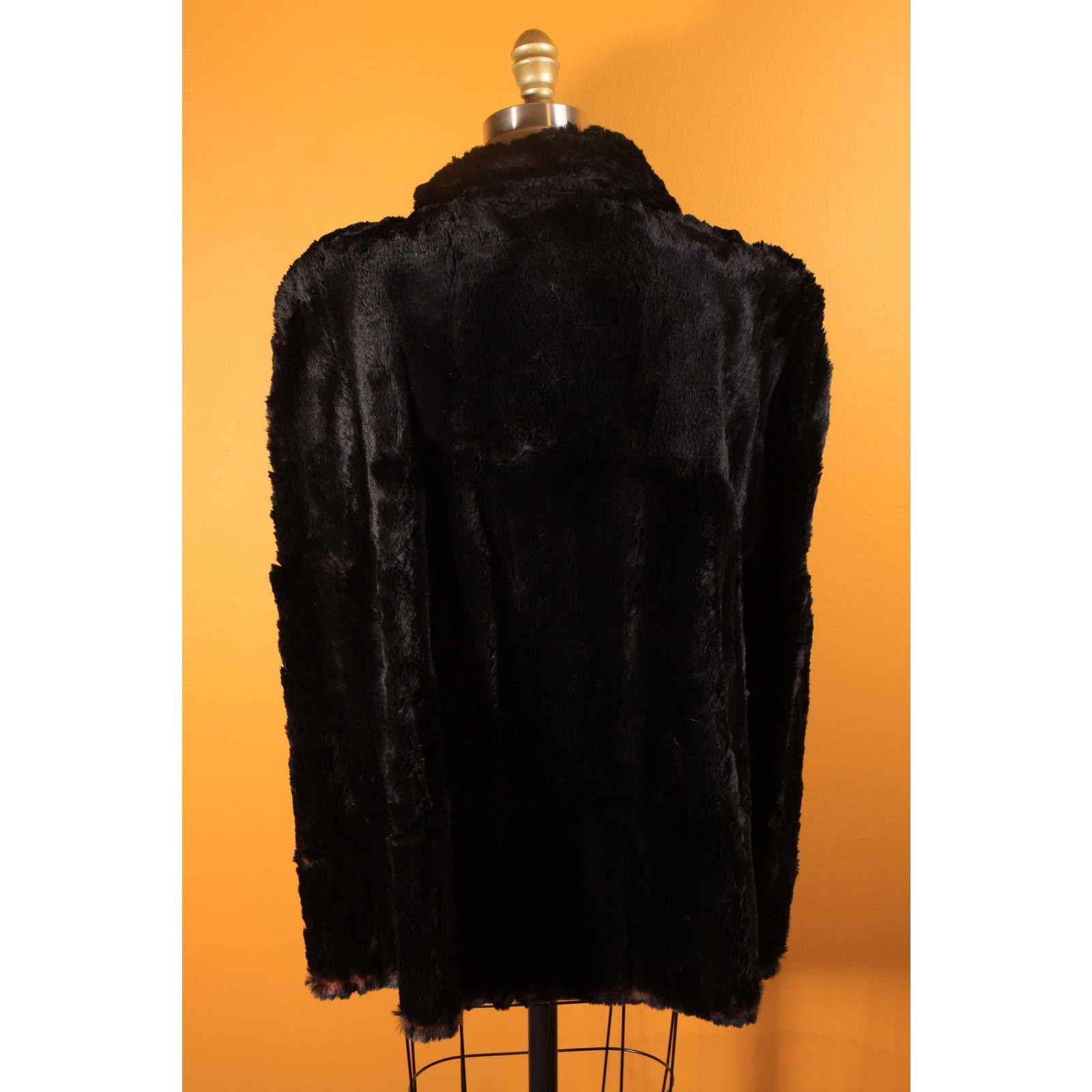 1940s Sheared Black Beaver Fur Cape by McDaniel’s -M-L