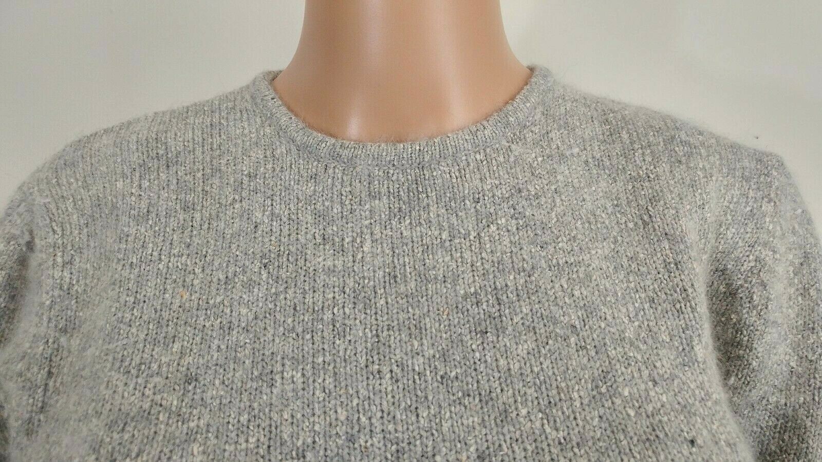 Vintage 1980s Women’s Pullover Sweater, Gray Silk Angora Blend, Size Small