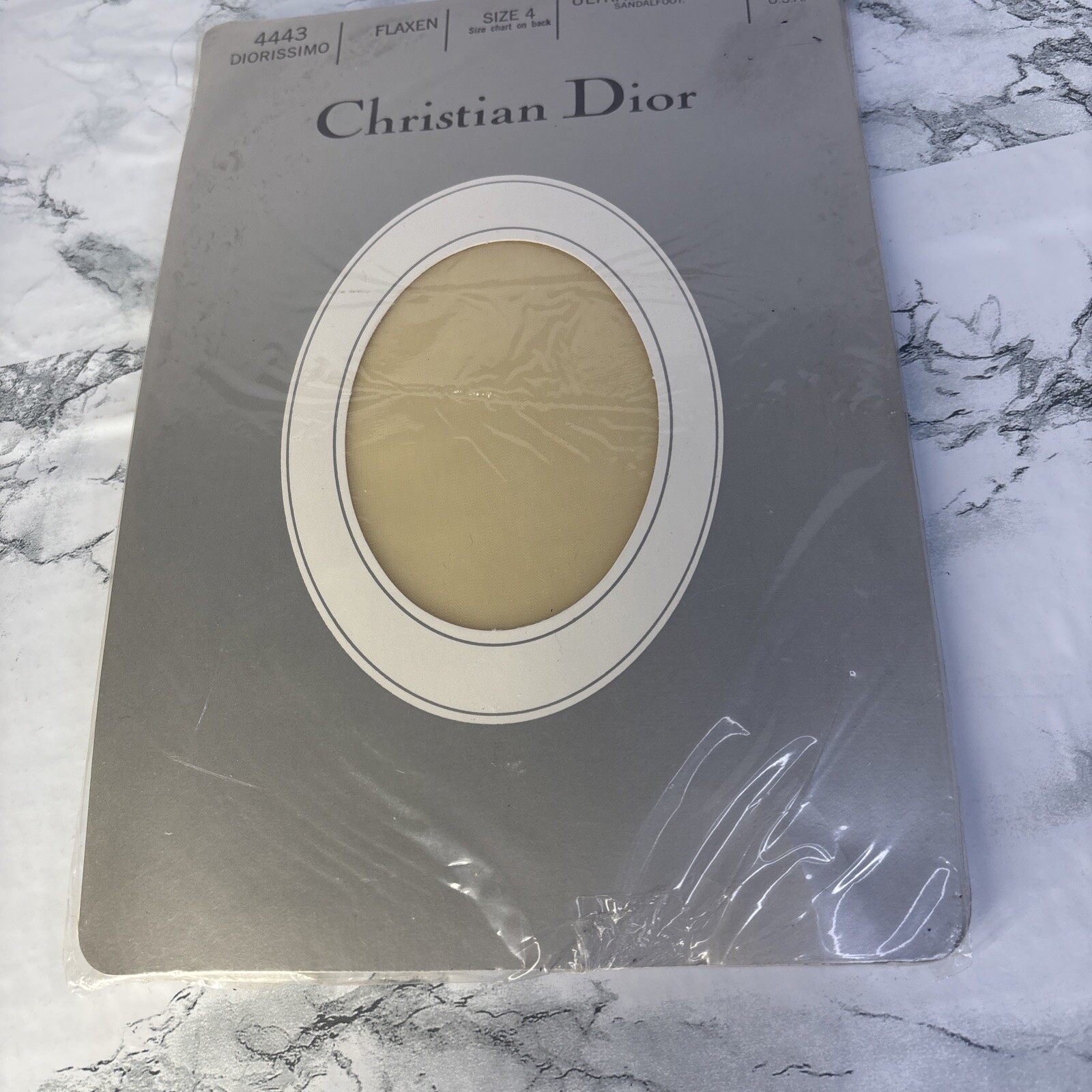 VINTAGE CHRISTIAN DIOR PANTYHOSE SIZE 4 ULTRASHEER DIORISSIMO Flaxen 4443