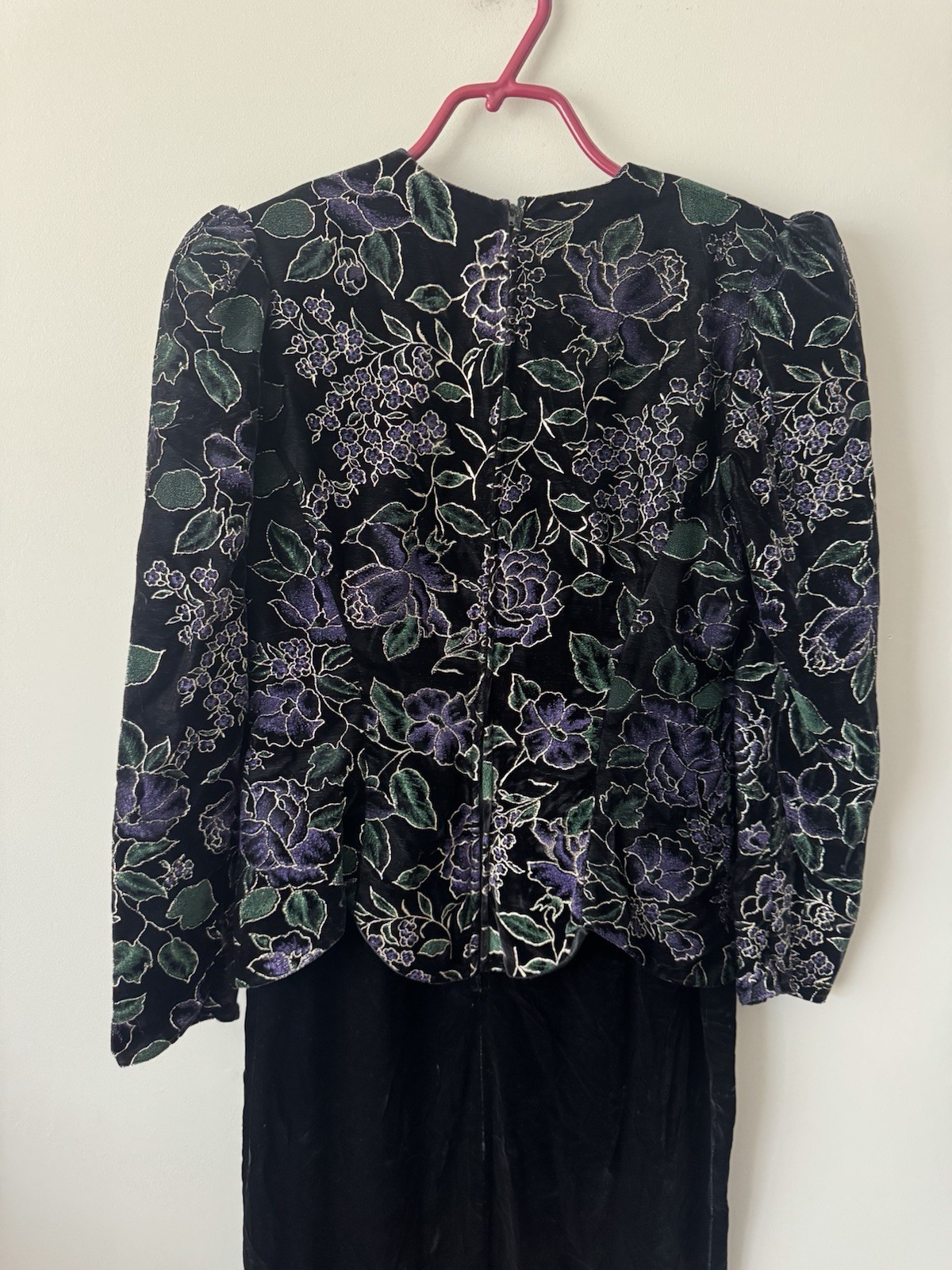 Scott Mcclintock Talbots Dress Holiday Velvet Black Purple Sz 12 Fits Like 8-10