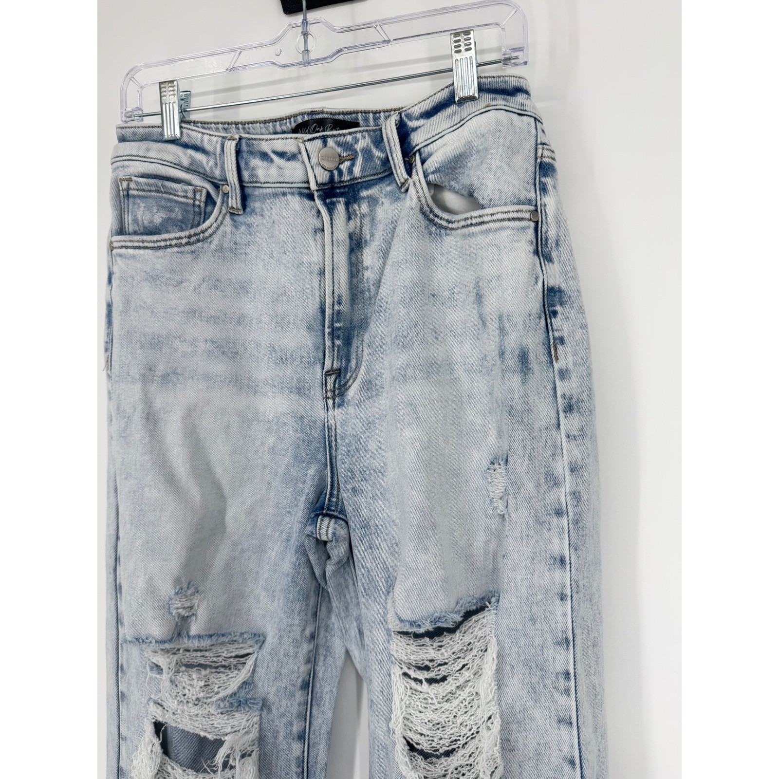 Risen Women Jeans 11 30 Distressed Wide Leg Y2K Boho Festival Country Western