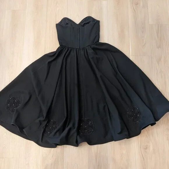 Louisa Nevins Vintage Classic BLACK Dress Made in USA size 10 1950’s Inspired