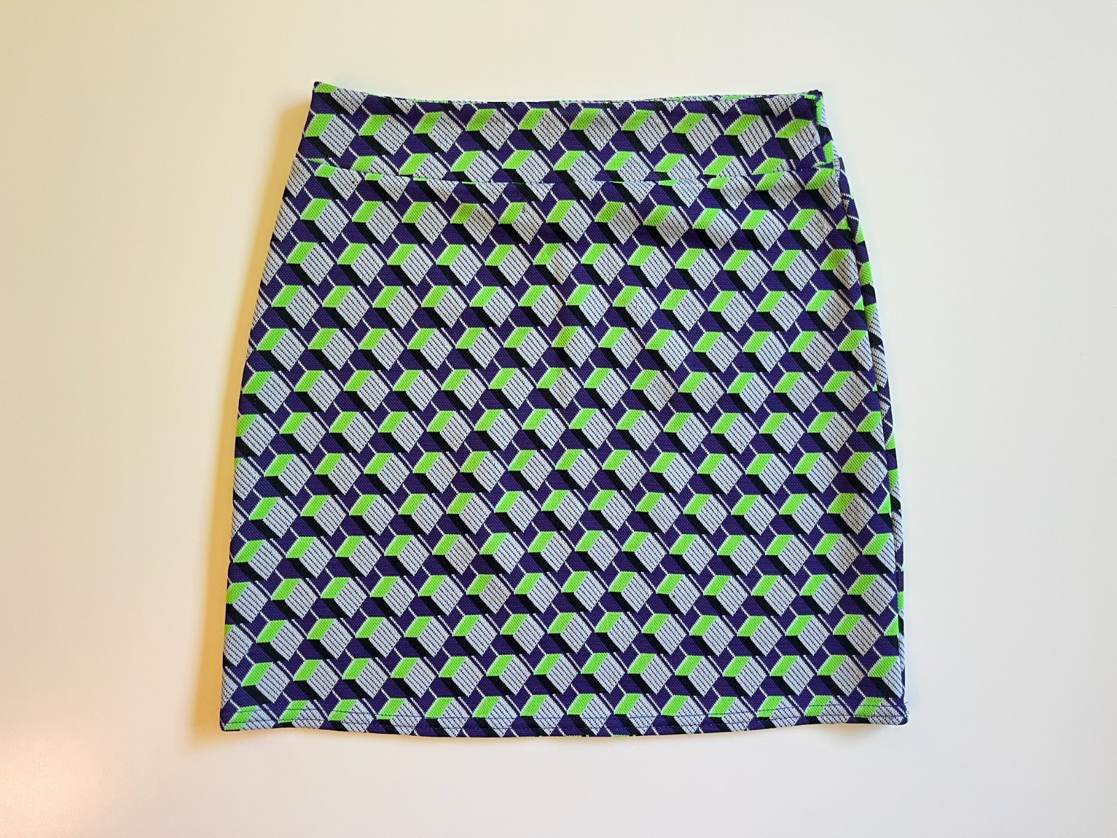 Vintage 90s Geometric Knit Mini Shirt by Daang Goodman Tripp NYC, Size M