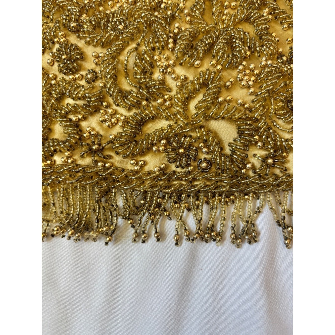 Vintage 60’s Heavy Gold Sequin and Bead Embellished Top with Bead Tassels