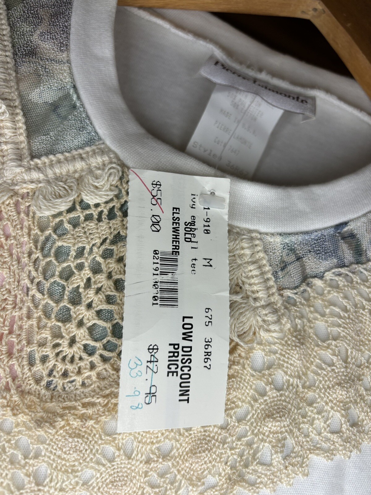 Vintage Womens Pierre Lamonte Patchwork Lace Cottagecore White Top Retro Sz M