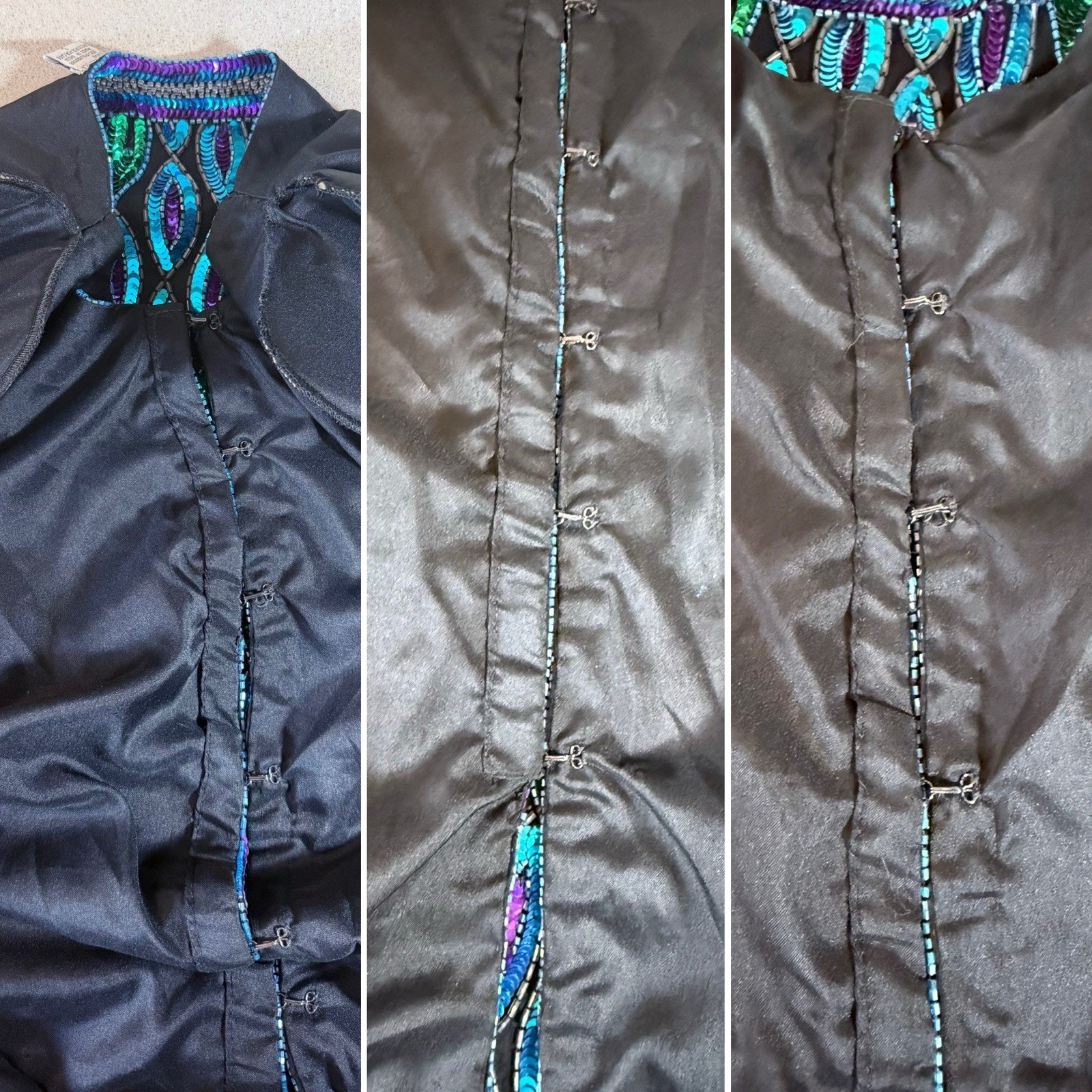 vtg 1980s Laurence Kazar New York sequin and beaded evening cardigan jacket Lg