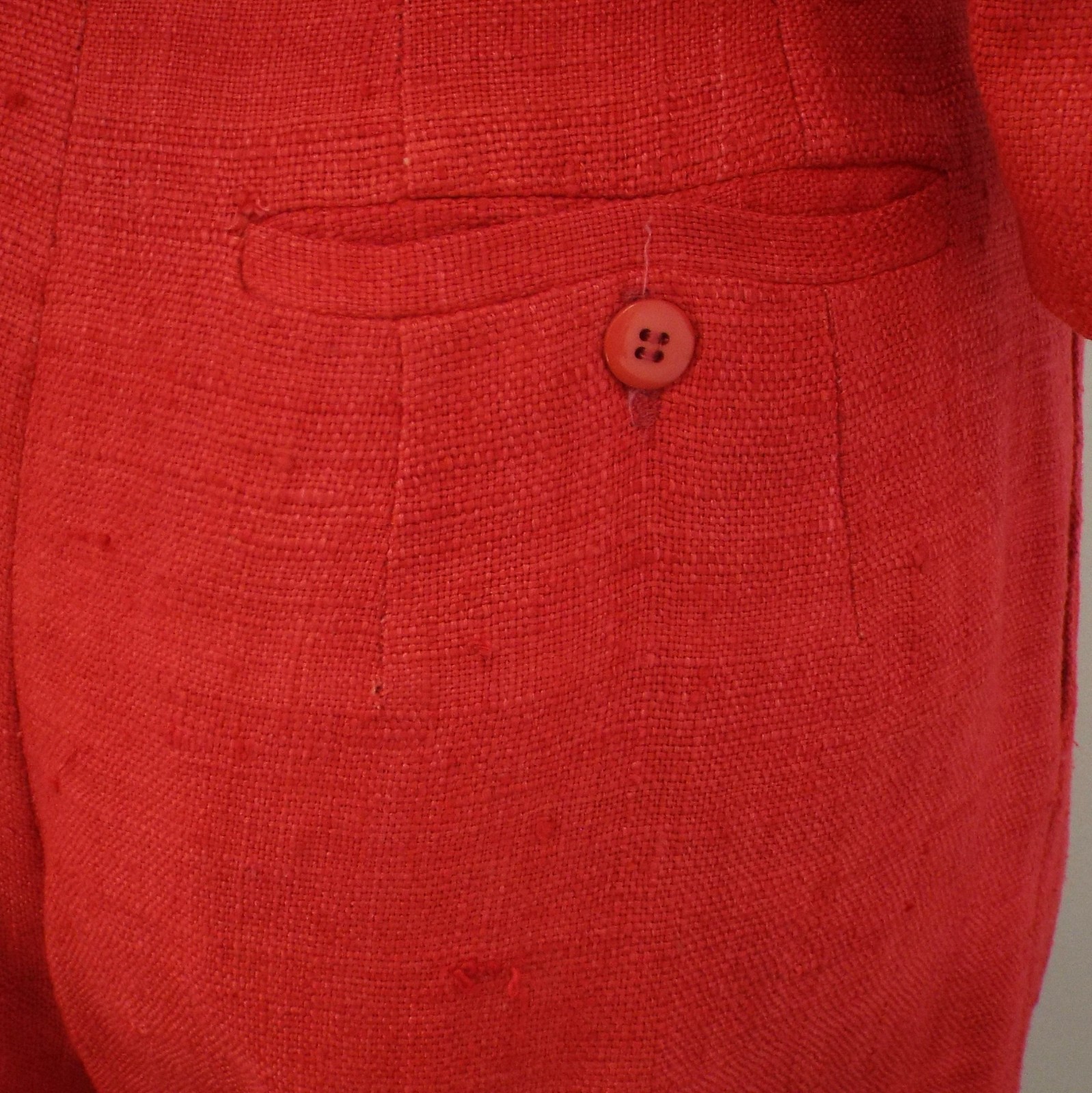 Vintage 1980s KENZO Red Silk Suit Cropped Blazer Jacket & Pleated Pants 38 Small