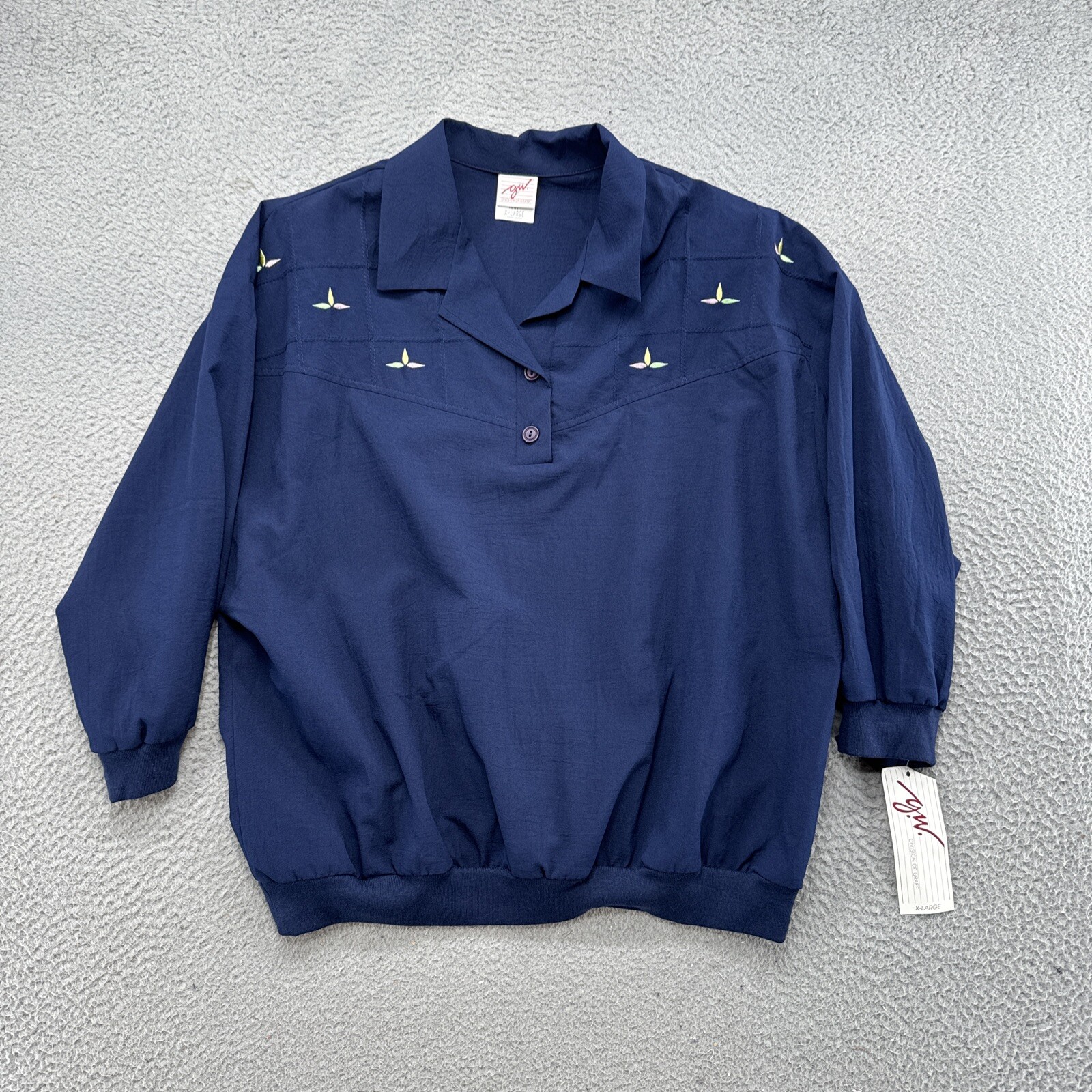 Vintage G.W. A Division Of Graff Women’s Blue Elastic Waist Top Size XL NEW