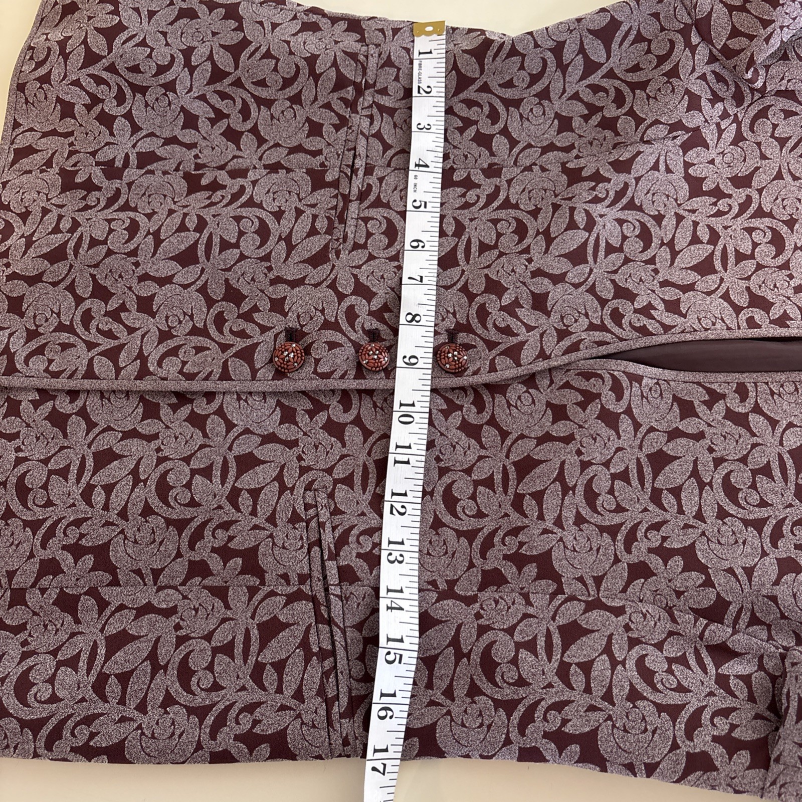 Vtg Juliet Fashion Made in Korea Mauve Floral Embossed Velvet Pant Suit Set