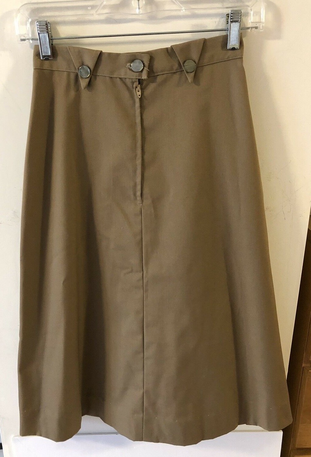 Vintage The Golden Daffodil brown A-line skirt with buttons size 6 {XS-S} NEW