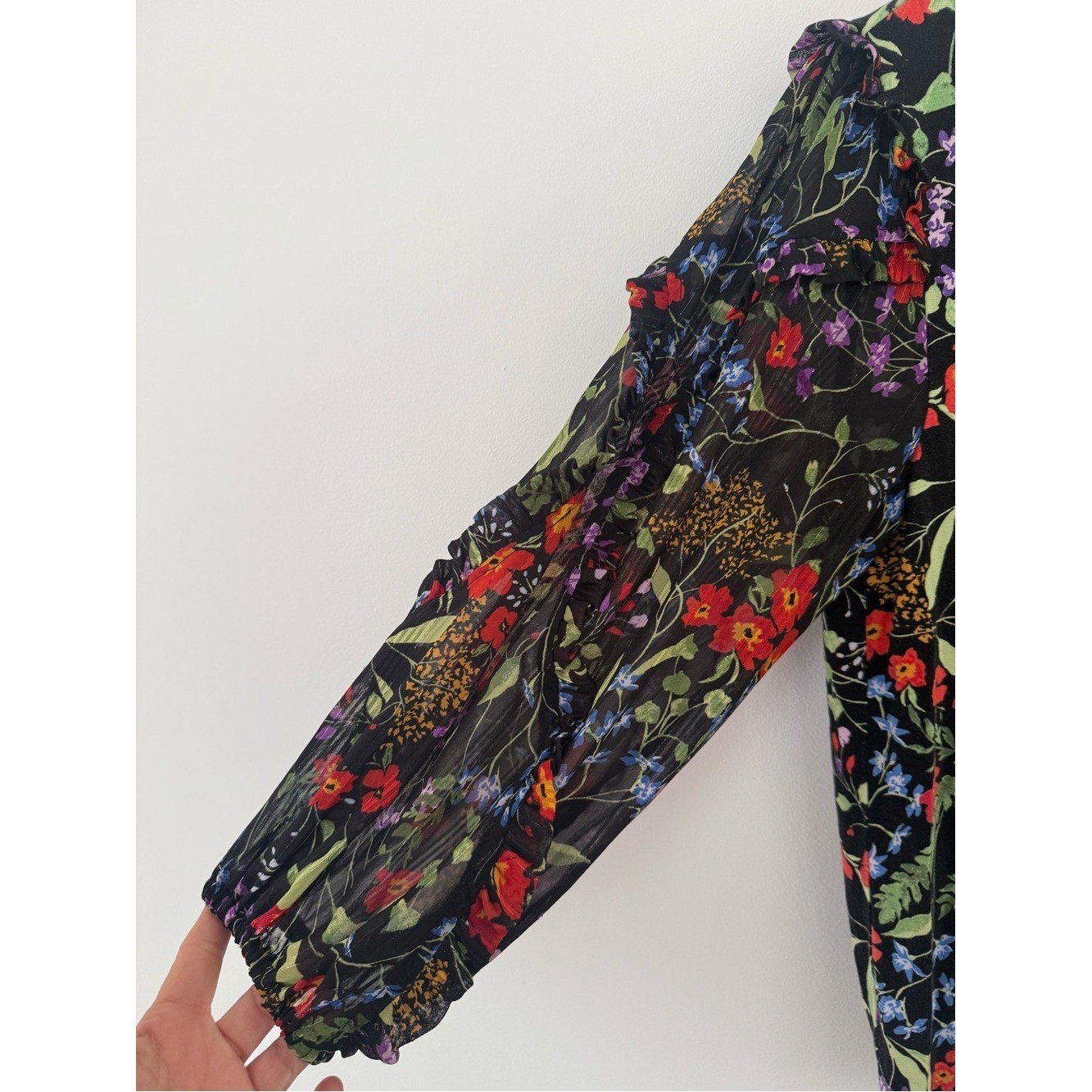 Maeve by Anthropologie Floral Peasant Blouse Size S Boho Feminine Cottagecore