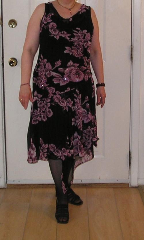 Beaded 2 piece sleeveless chiffon dress with cowl neckline Size XL