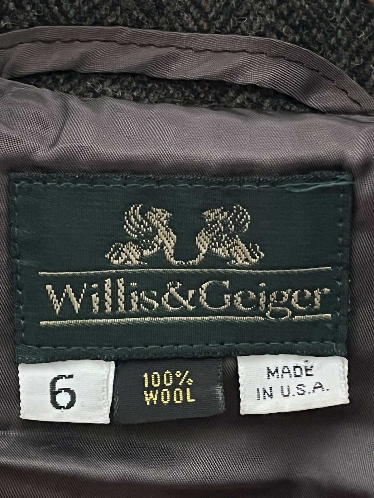 Willis & Geiger Russian Twill Wool Blazer Womens 6 Belted Safari USA Vtg