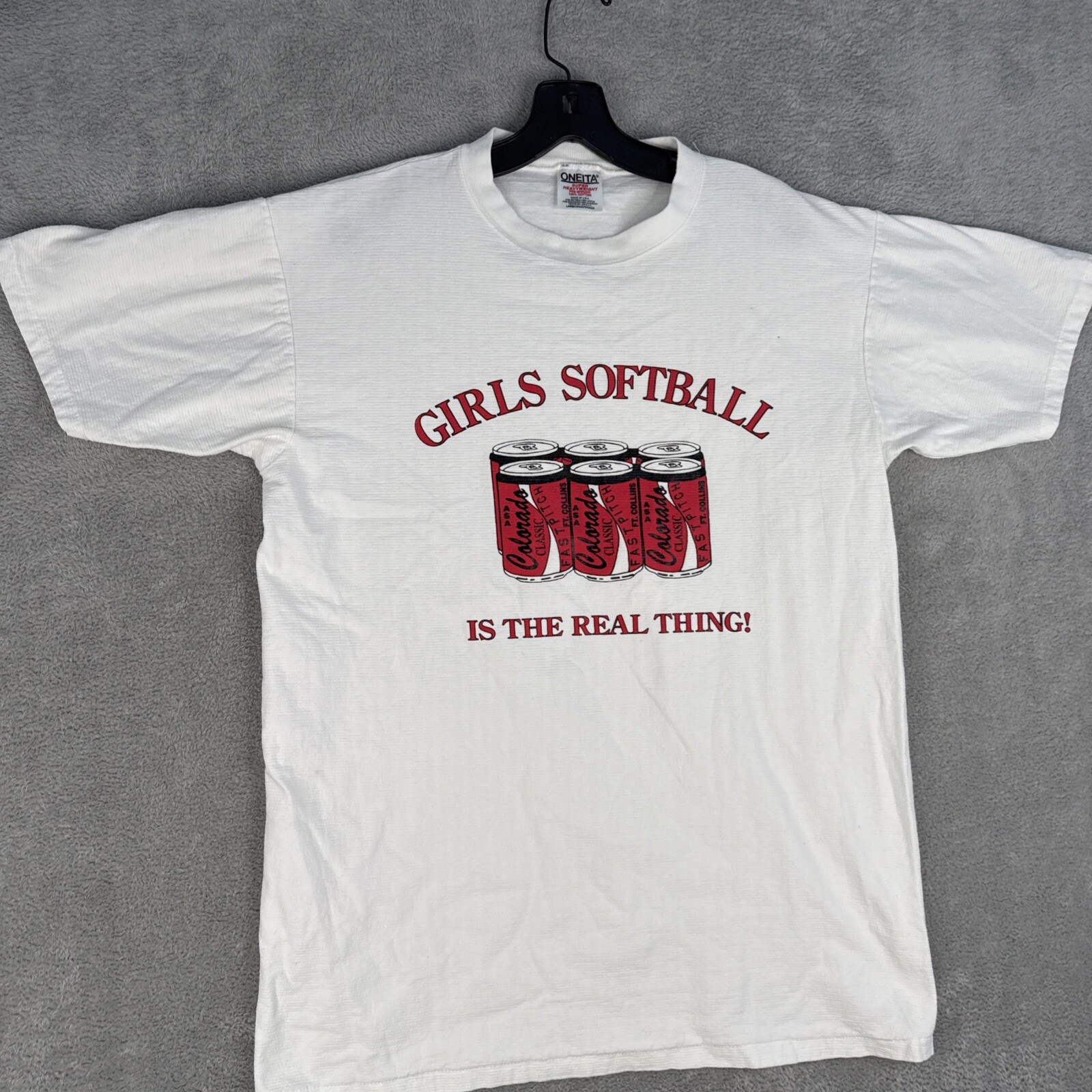 Vintage 90’s Girls Softball T Shirt Sz Large Single Stitch Real Girls Fast Pitch