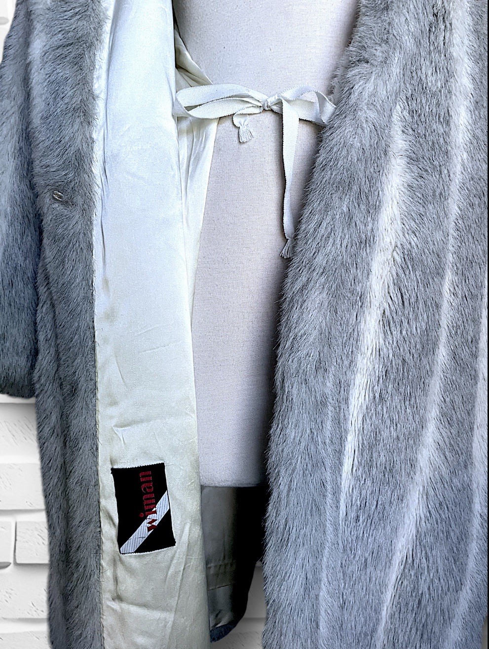 1970’s Grey & White Faux Fur Wiman Oversized Overcoat Plus Size