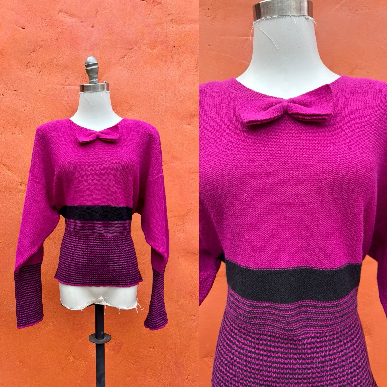 Vintage 1970’s 1980s Sonia Rykiel Paris Made in Italy Sweater Bow Wool Rabbit