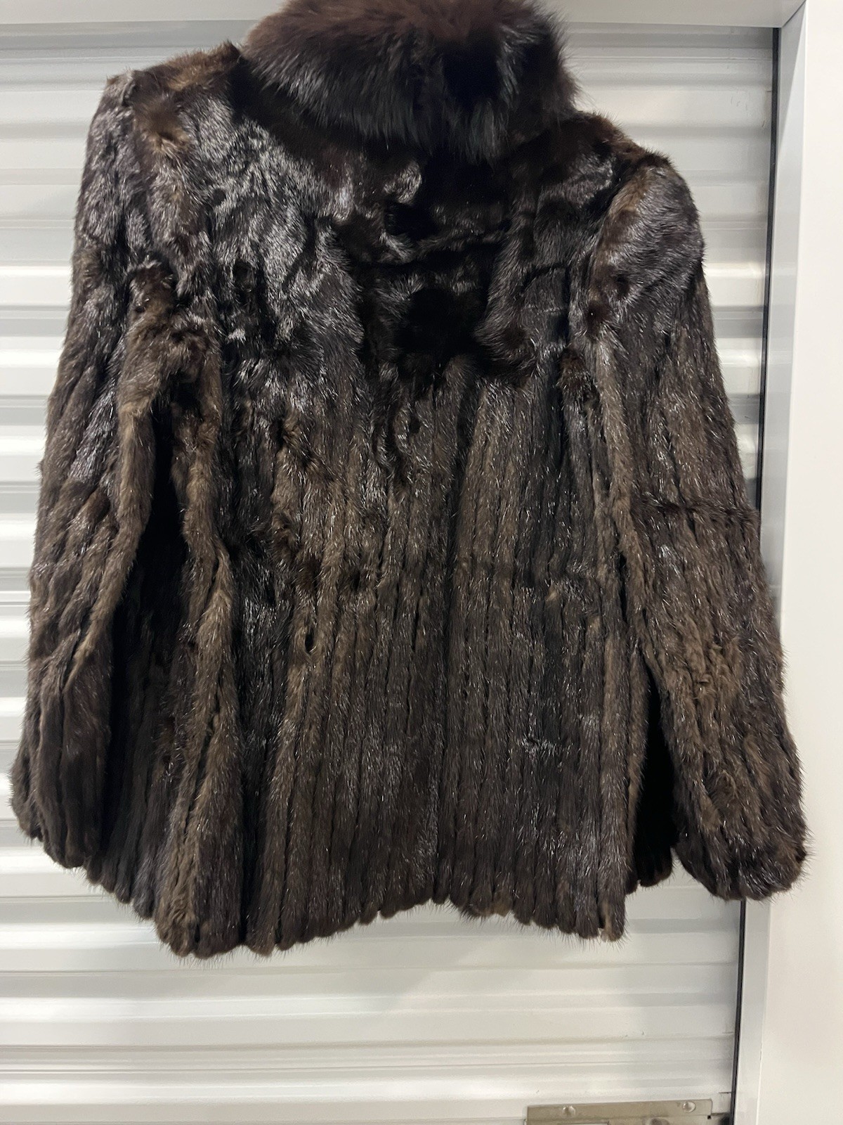 Vintage Late 1970s 1980s Mahogany Mink Strip Fur Jacket Famous Furs LTD NJ