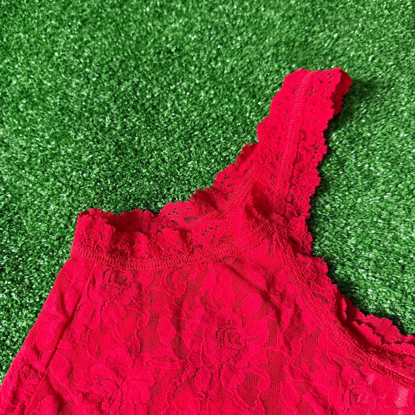 Vintage Y2K Hanky Panky Red Lace Camisole Lingerie Cami Made in USA Top Size M