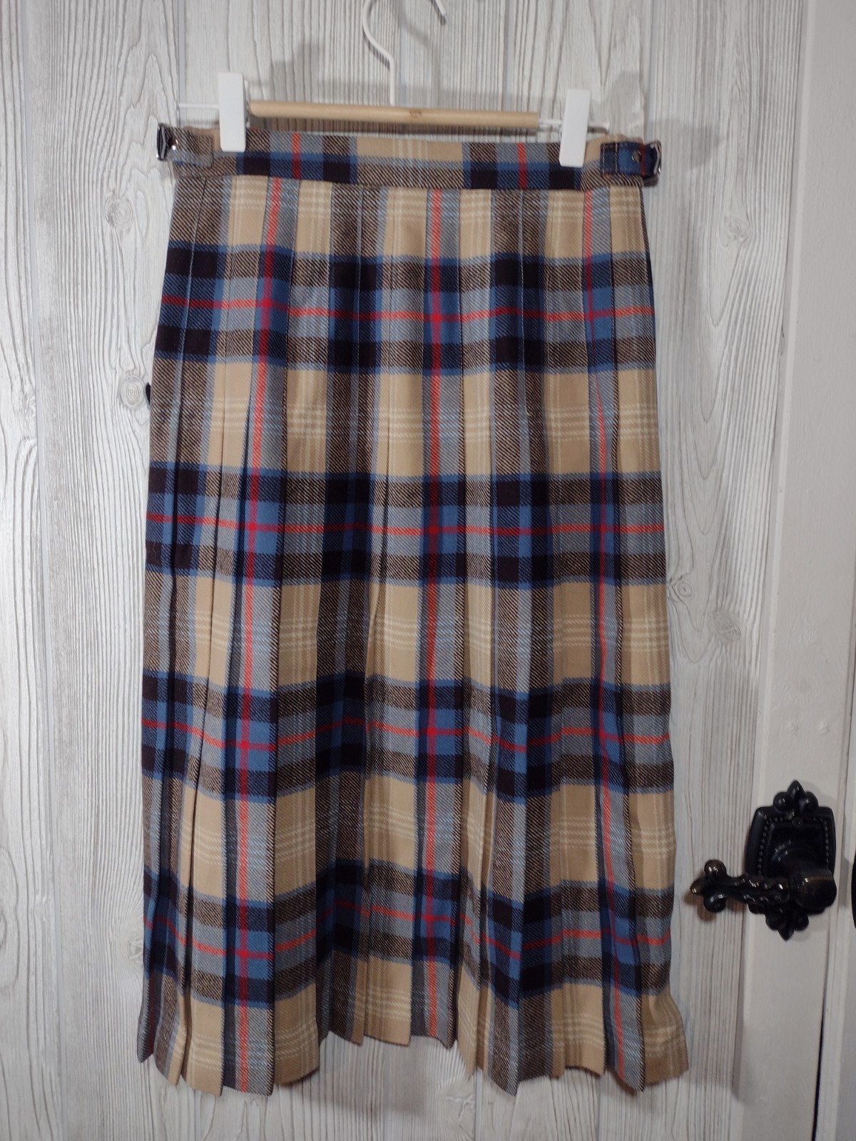 Vintage James Dalgliesh Wool Tartan Plaid Scottish Kilt Skirt UK 12 US 8 Preppy