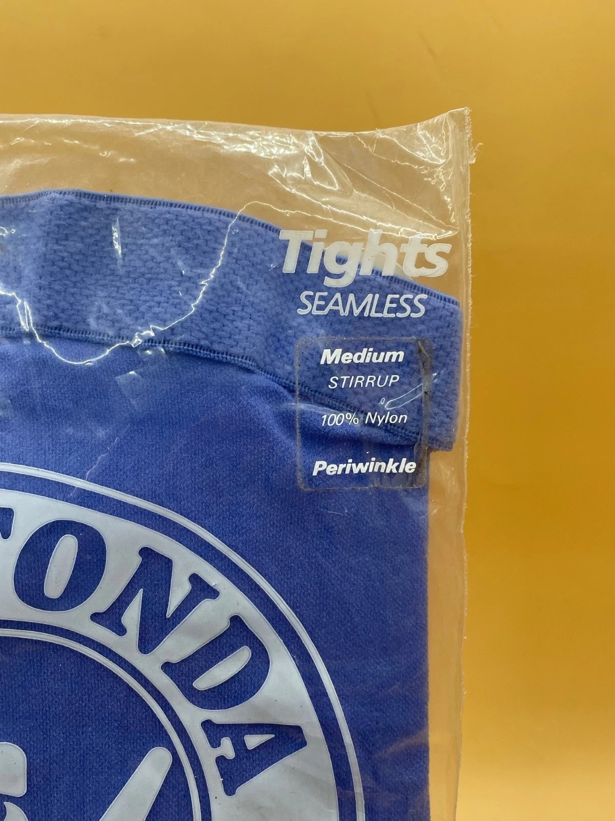 VTG NOS Jane Fonda Workout Seamless Stirrup Tights Size Medium in Periwinkle