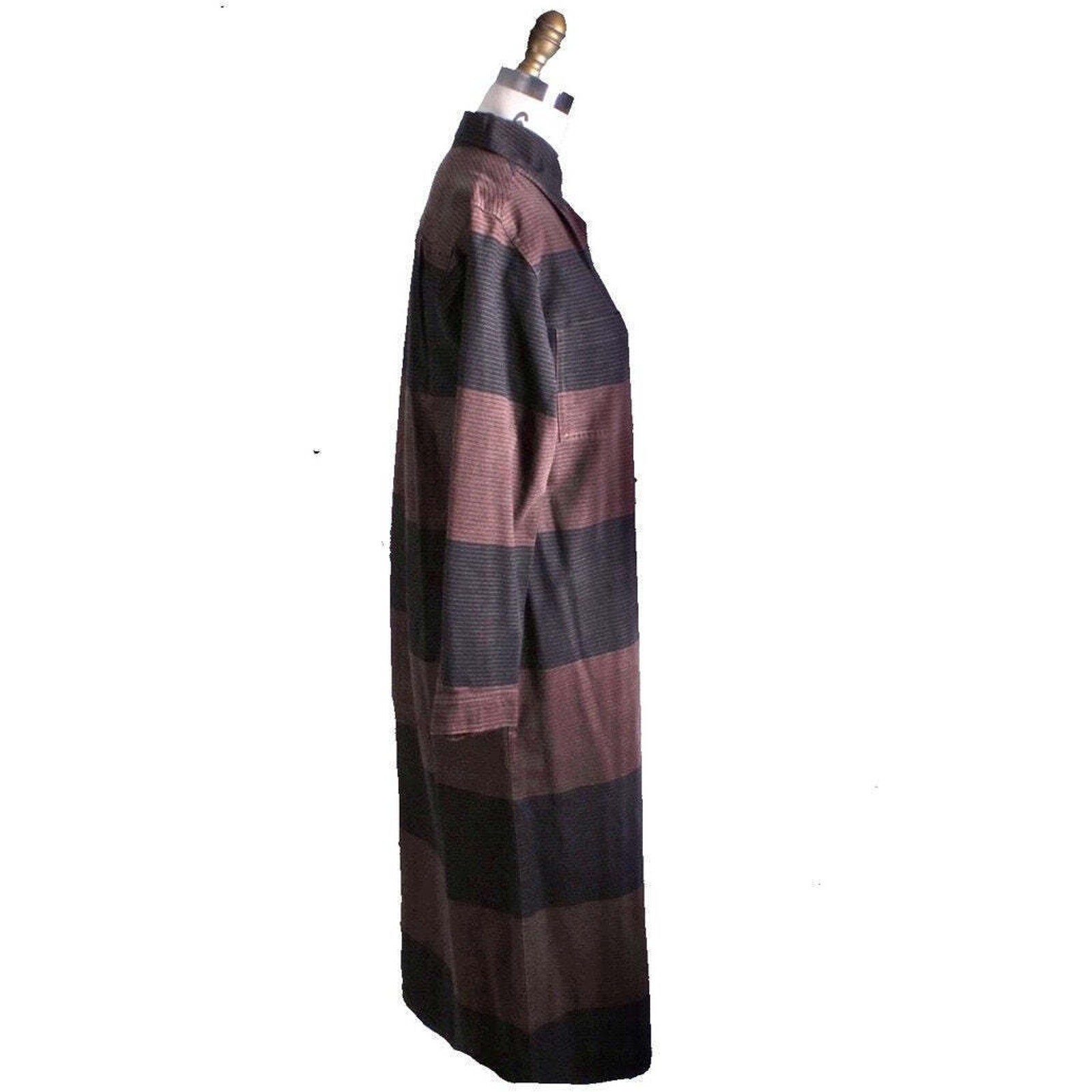 VTG 1970s Vuokko Finland Mod Minimalist Stripe Cotton Coat Dress XS/S