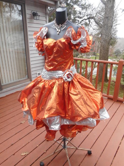 VINTAGE 1980s 80s prom dress TOTAL WILD CHILD METALLIC S rare piece
