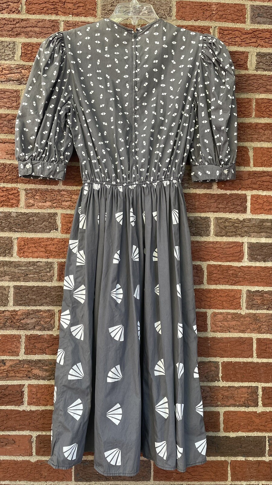 VTG 80s Fit and Flare Lace Doily Hippie Cottagecore Puff Sleeve Midi Dress sm/md