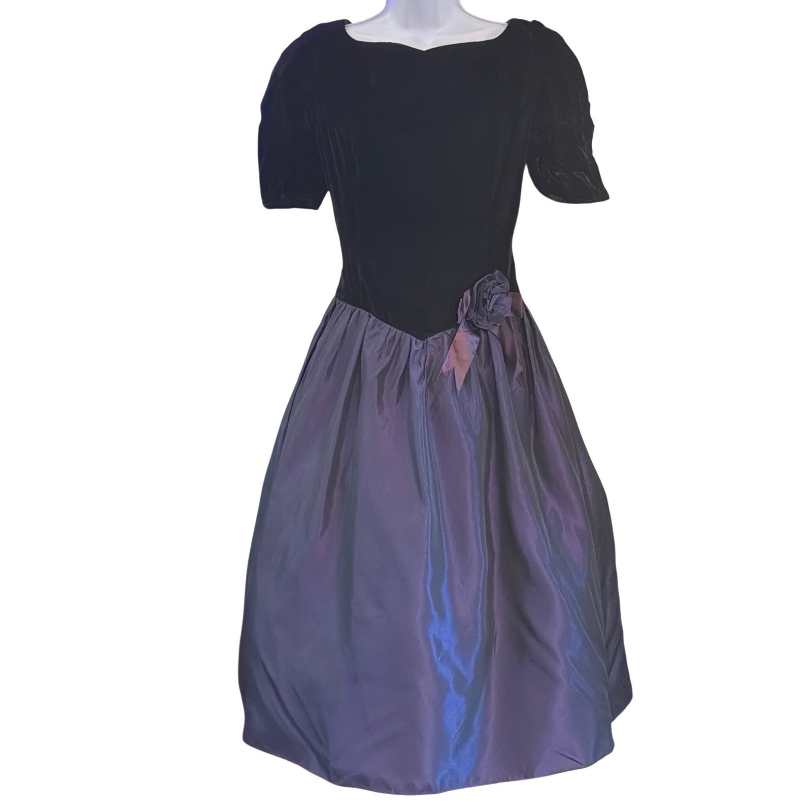 Vintage 80’s 90’s Gunne Sax Dress Velvet Taffeta 80s Prom Goth Glam Whimsigoth