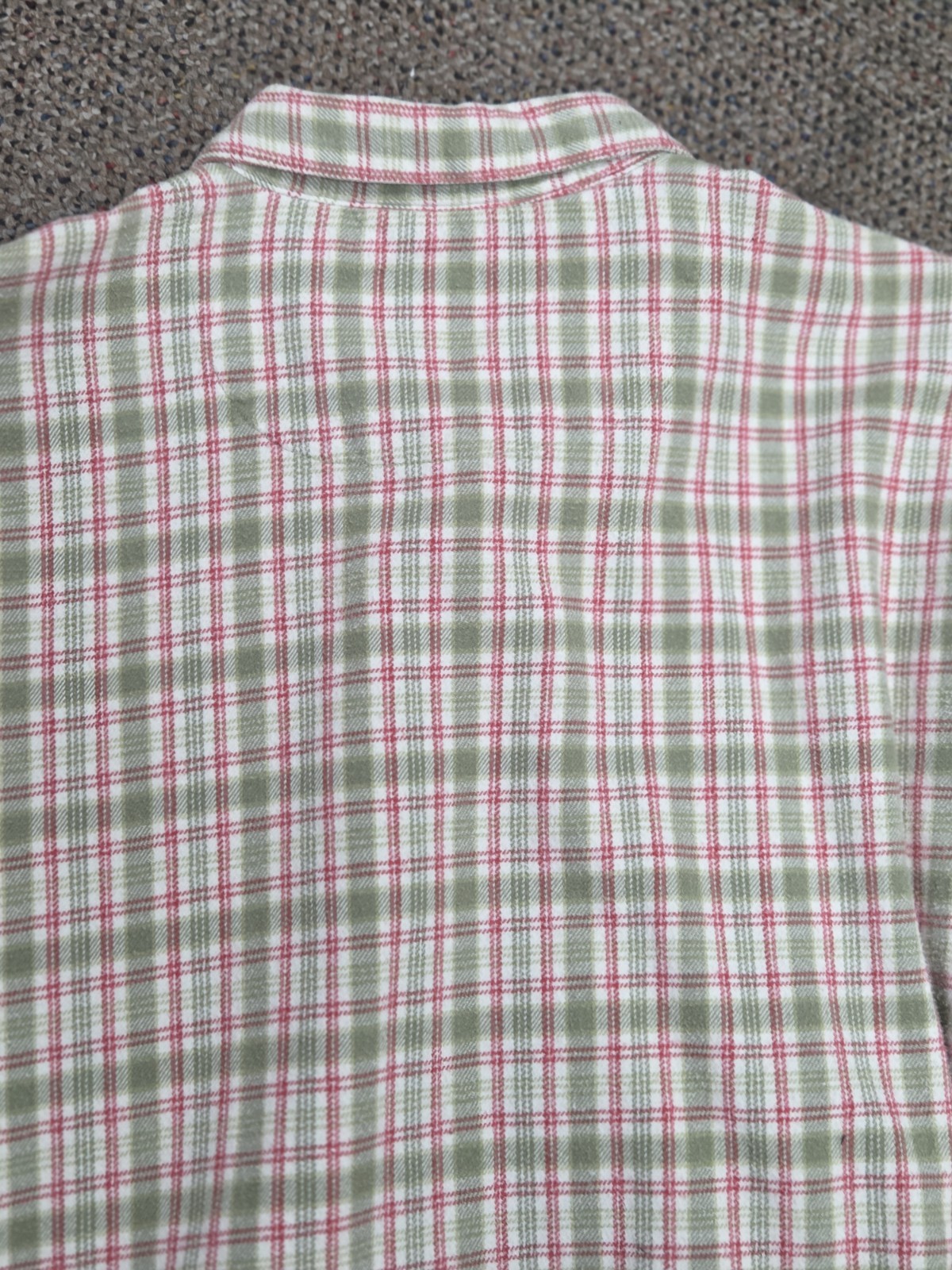 Vintage Woolrich Womens Extra Large XL Plaid Green Red Flannel Long Sleeve Shirt