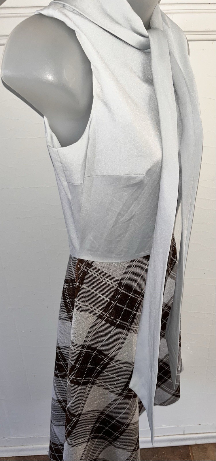 Vtg 1960s 70s Young Dimensions Parade Saks Fifth Avenue Plaid MOD GoGo Dress XS