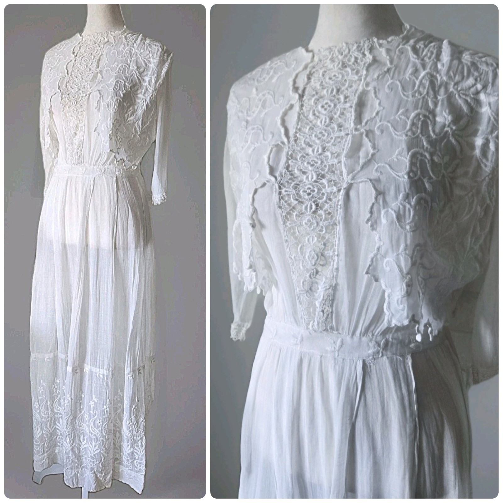 Vtg Edwardian Dress Worn To Graduation In Early 1900s, Xs, 0/2, PRISTINE
