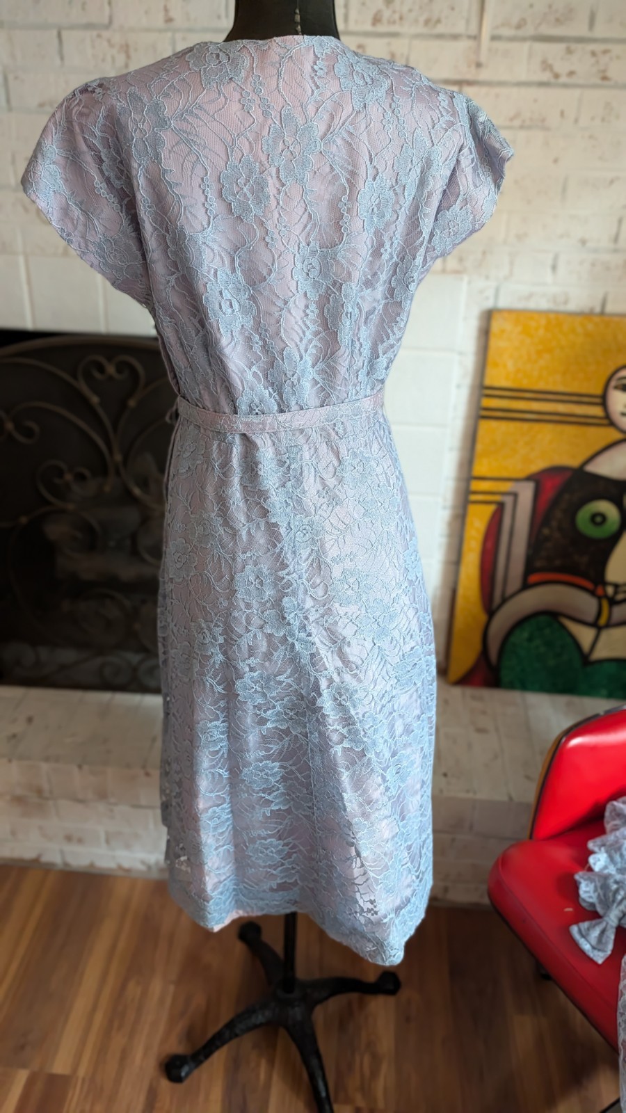 Vintage 50s Taffeta Dress Lace Overlay & Bolero