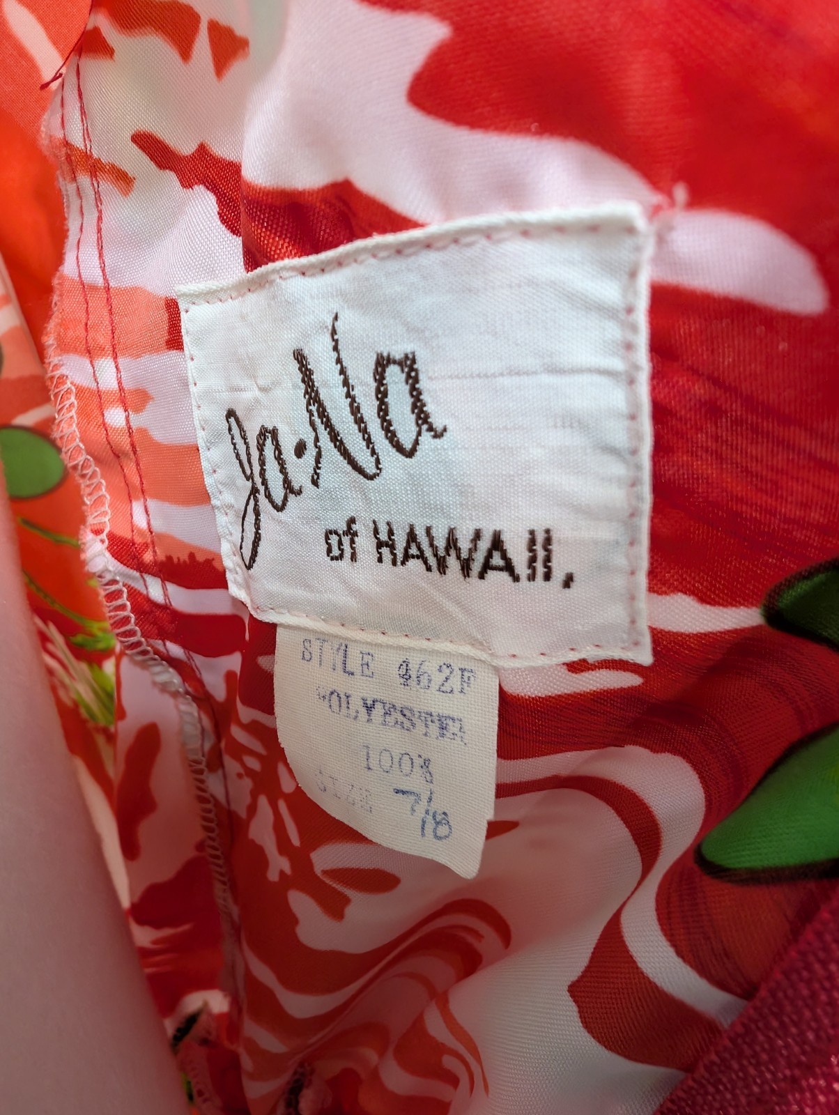 Vintage Ja-Na Of Hawaii Muumuu Maxi Dress Women’s 7/8 Resort Flutter(910)