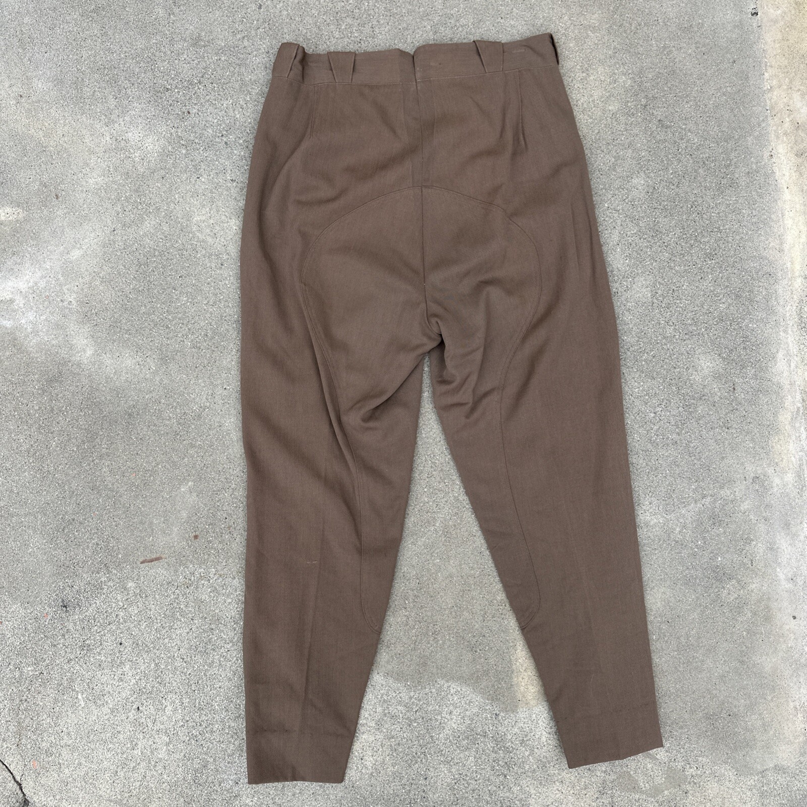 Vintage 1930s 1940s Brown Side Zip Pants Trousers Sportswear High Waisted