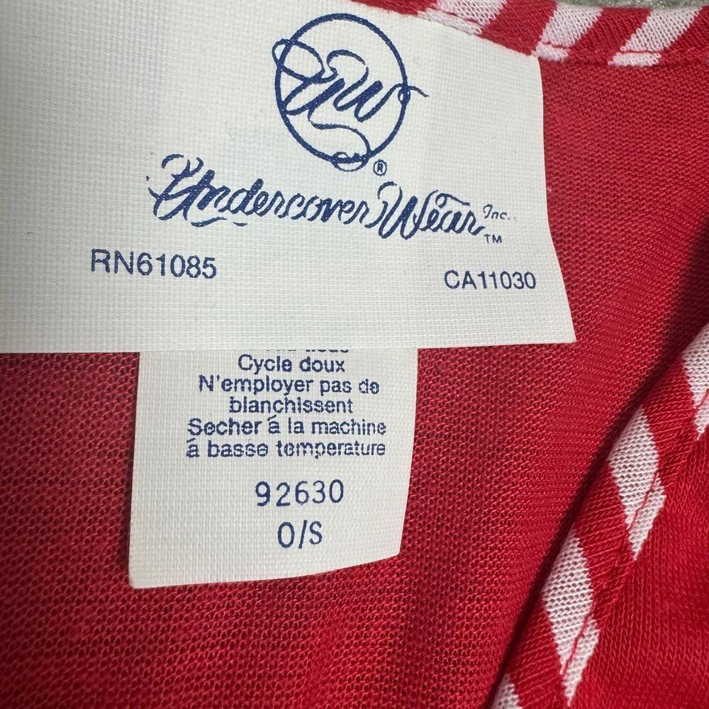 Vintage Undercover Wear Red Nightgown with White Contrast Stitching One Size USA