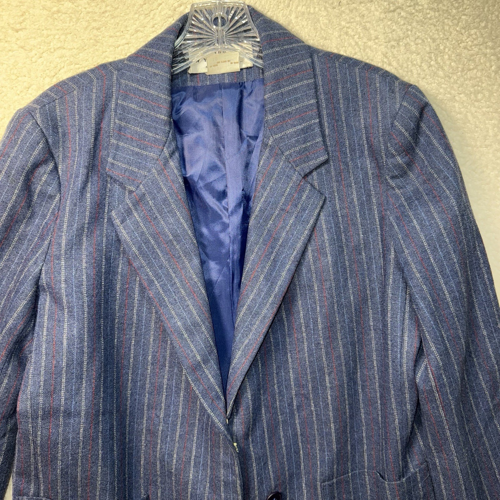 Vintage The Wyndham Collection Blue Pinstriped Blazer Women’s Size 10