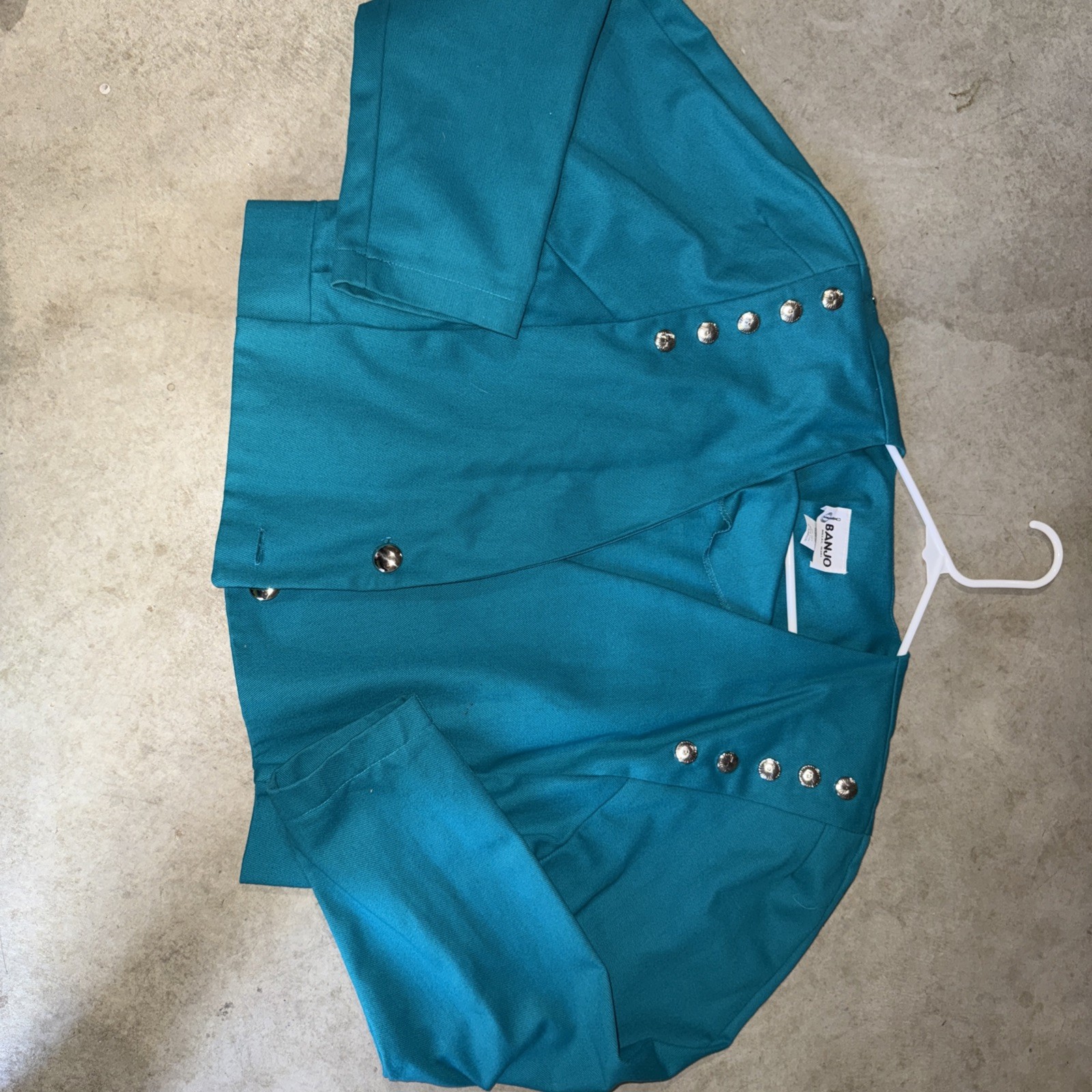 Banjo Ladies Teal Jacket XL Western Classic Trendy Show Dallas Vintage Cowgirl