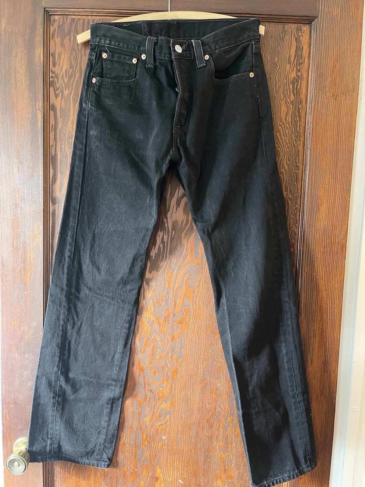 Vintage 1980s Levi’s 501 Black Jeans • Made USA • Red Tab • W29 L32