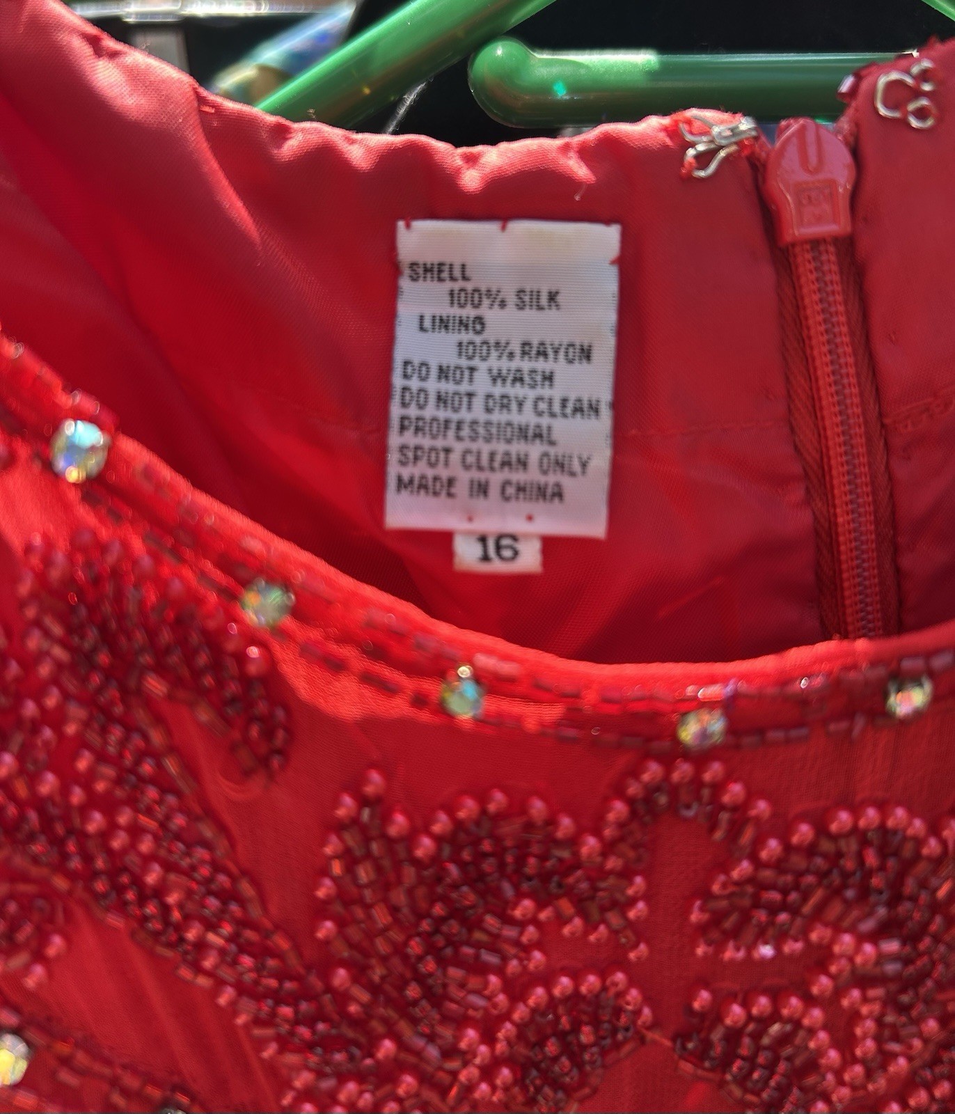 Vintage Red My Fashion dress Gown With Sequins And Beads Women’s 16