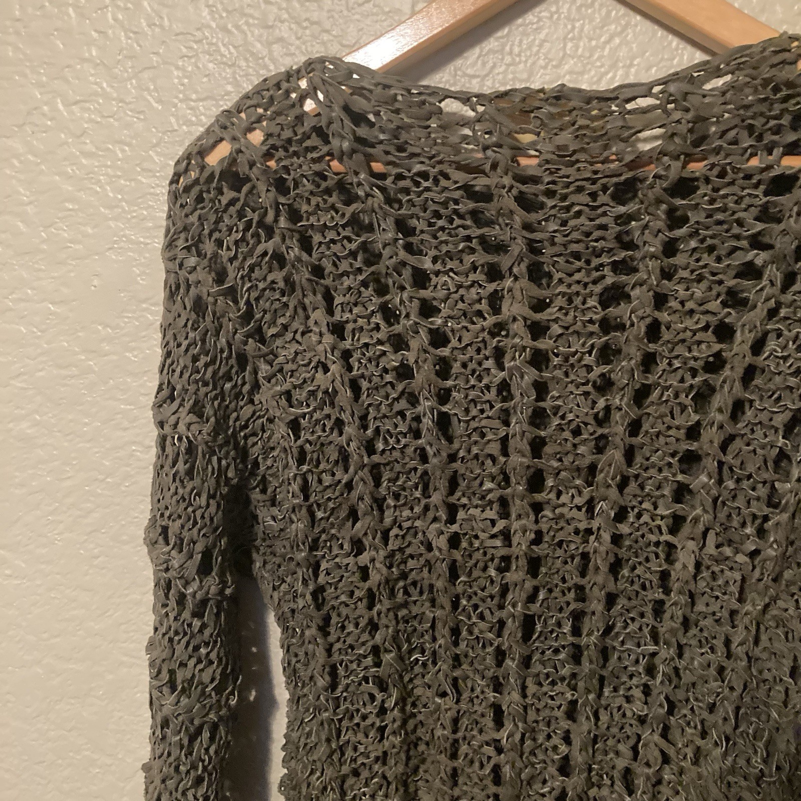 Vintage Sweater Indie Cowgirl 100% Sheepskin & Leather Women’s Size Medium