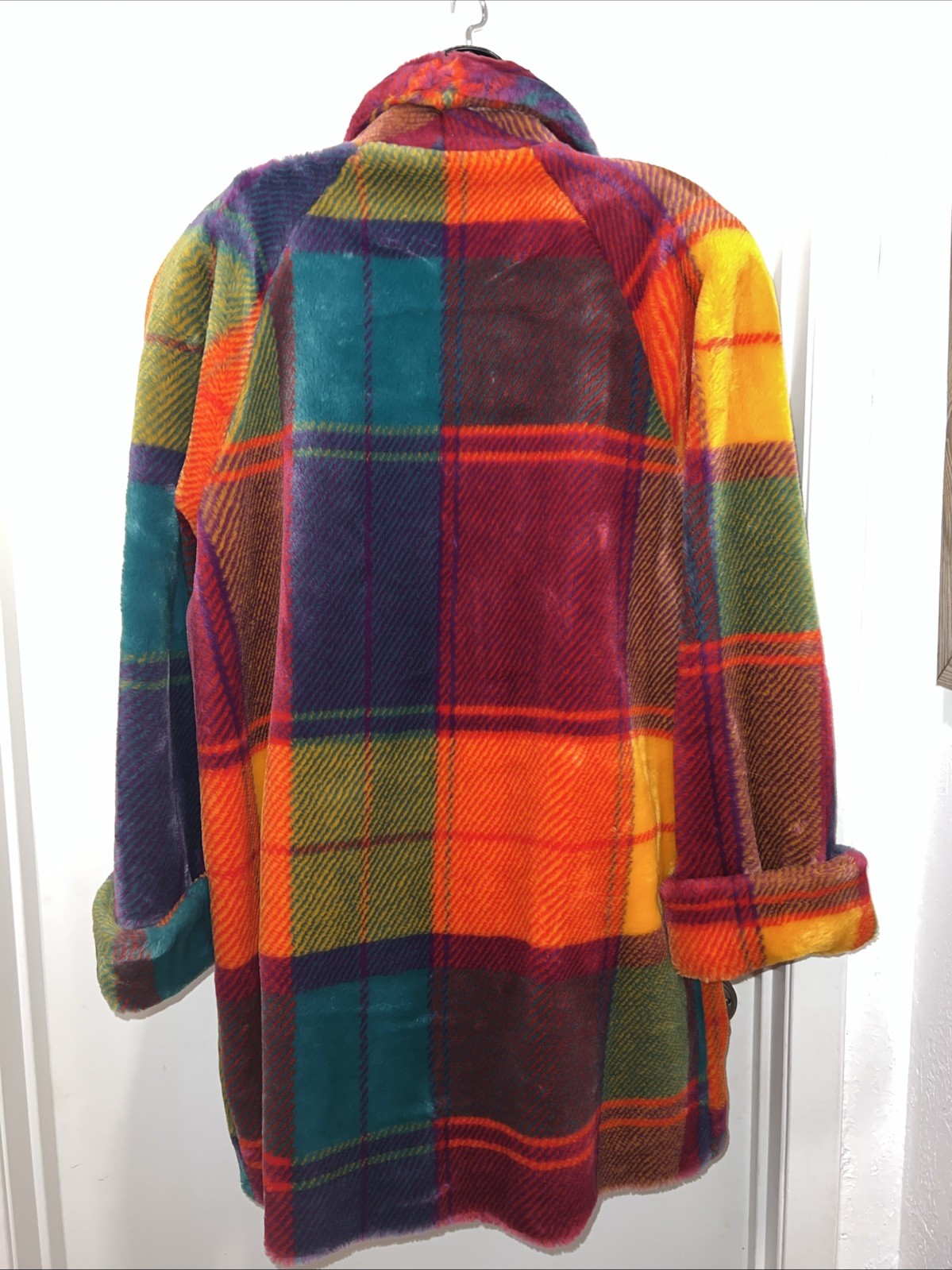 Spiegel Vintage Multi-Color Missy Santa Fe Style Coat Acrylic Boho Aztec SZ XL