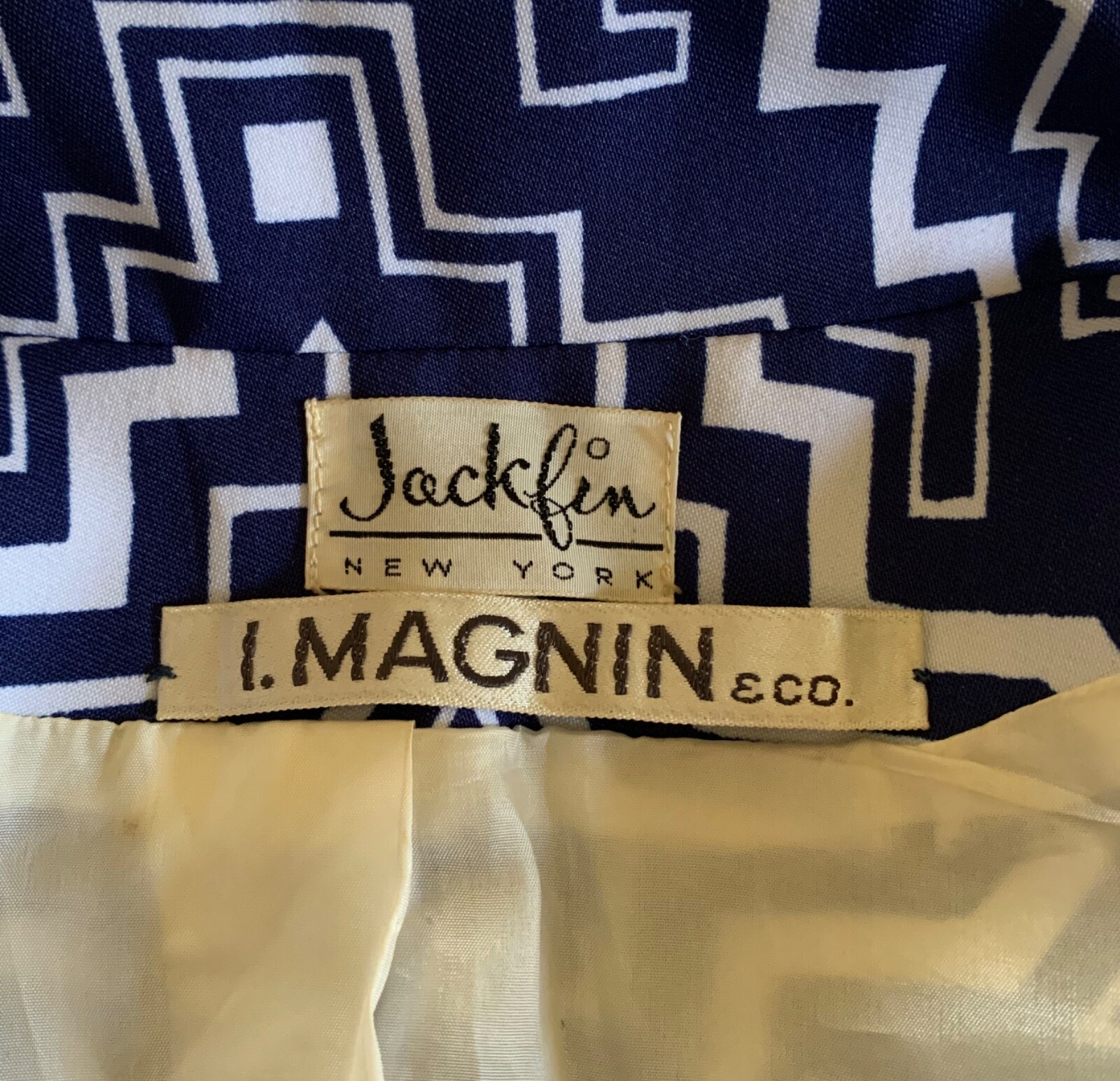 JACK FIN Vintage 70’s Double Breasted Graphic Women’s Blazer Jacket – Sz S/M
