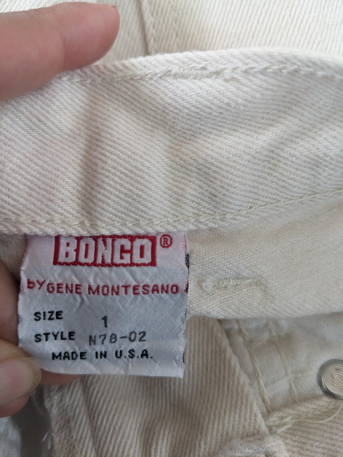 Vintage 90s BONGO super high rise Mom denim jean cream shorts Brass Plum USA 1